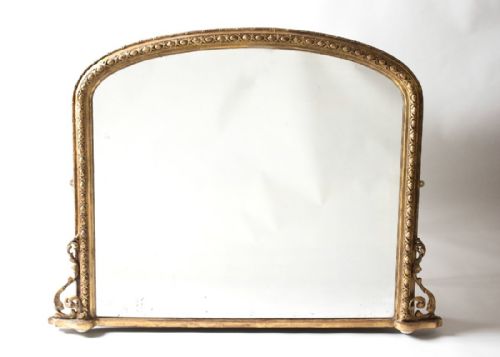 Late 19th Century English Gilt Overmantle Mirror