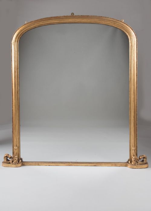 Late 19th Century Large English Gilt Overmantle Mirror