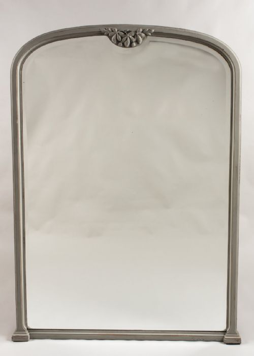 French Painted Arch Top Overmantle Mirror