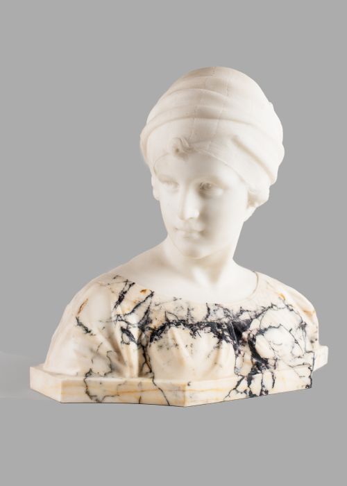 Stunning Italian Carved Carrara Marble Sculpture of a Female