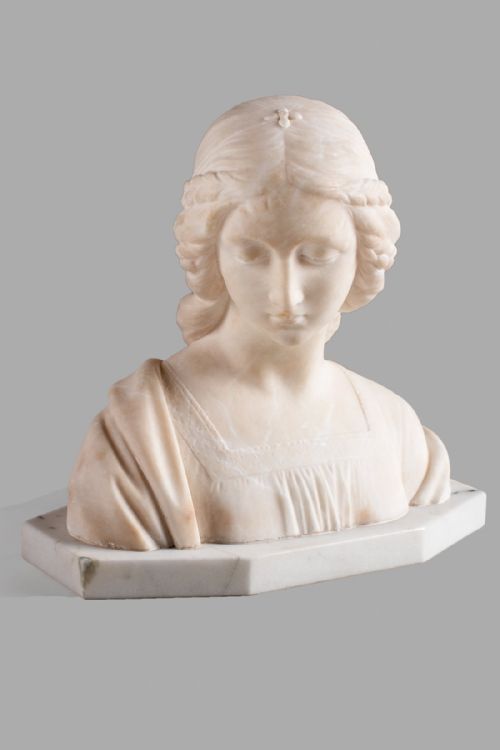 French Carved Alabaster Sculpture of a Female