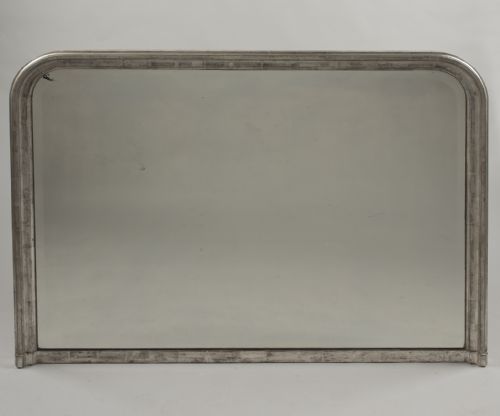 A Large French 19th Century Silvered Overmantle Mirror.