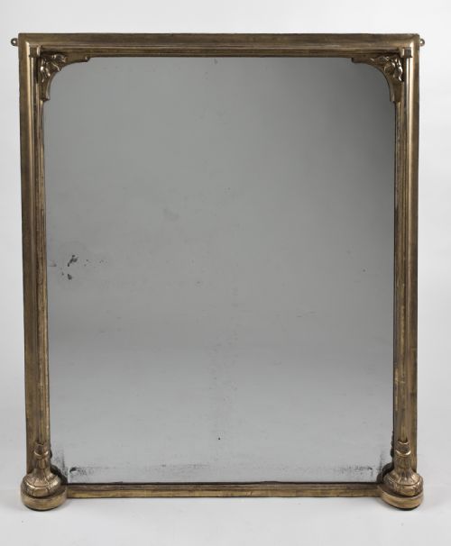 Late 19th Century Large English Gilt Overmantle Mirror.
