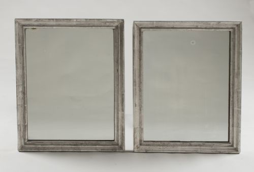 Pair of French 19th Century Rectangular Silvered Wall Mirrors
