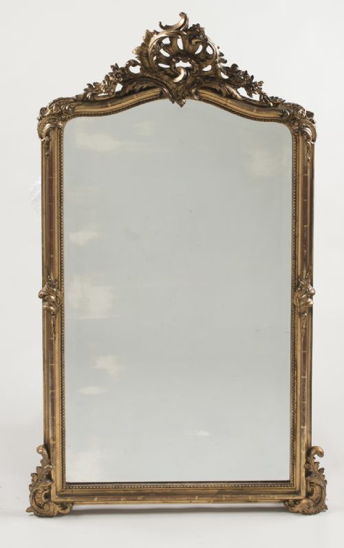 19th Century French Gilt Overmantle Mirror/ Wall Mirror
