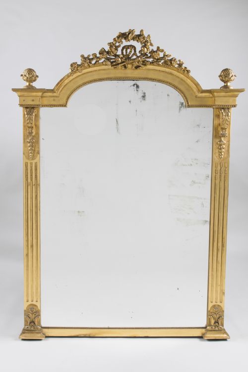 19th Century Large French Gilt Overmantle Mirror