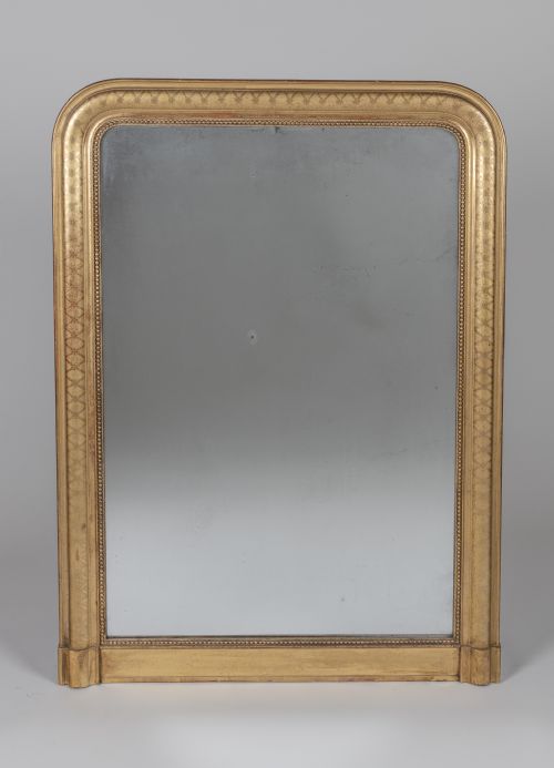 19th Century French Gilt Overmantle Mirror