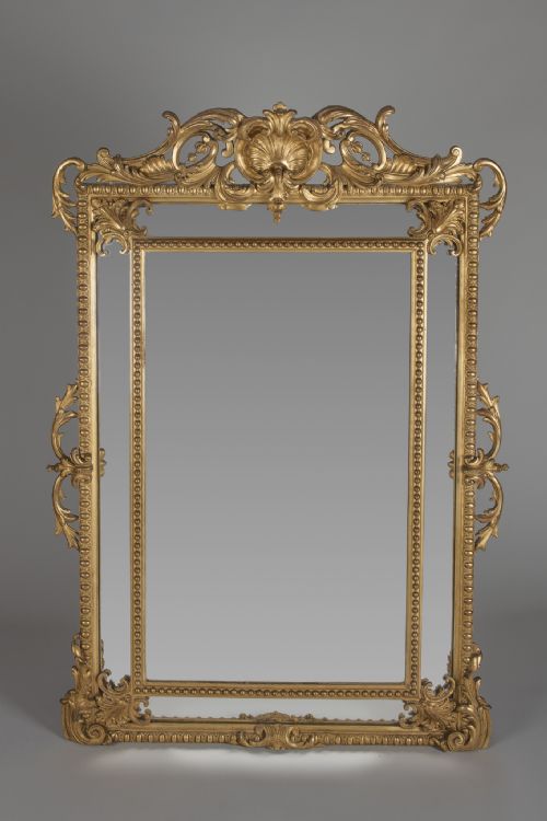 Stunning 19th Century French Gilt Louis Xv Style Cushion Overmantle Mirror