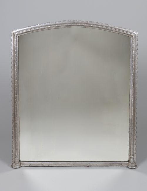 Large 19th Century English Silvered Overmantle Mirror