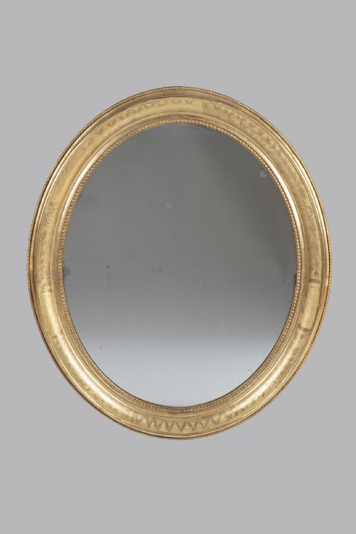 19th Century French Gilt Large Oval Wall Mirror