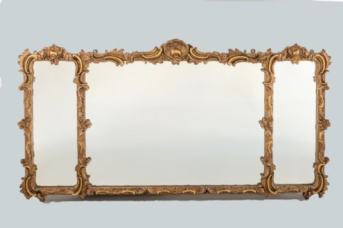 English Victorian Gilt Overmantle Mirror