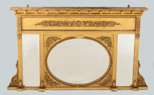 Victorian Large Gilt Overmantle Mirror