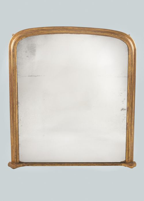 Victorian Large Gilt Archtop Overmantle Mirror