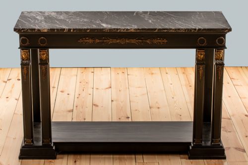 French Large Ebonised Empire Style Console Table