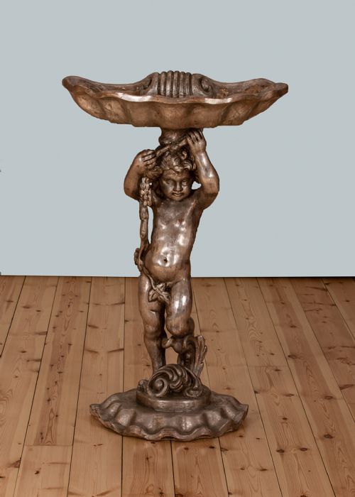 Italian Large Silvered Carved Wood Jardiniere