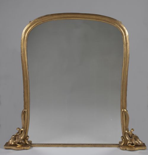 Large Victorian English Gilt Overmantle Mirror