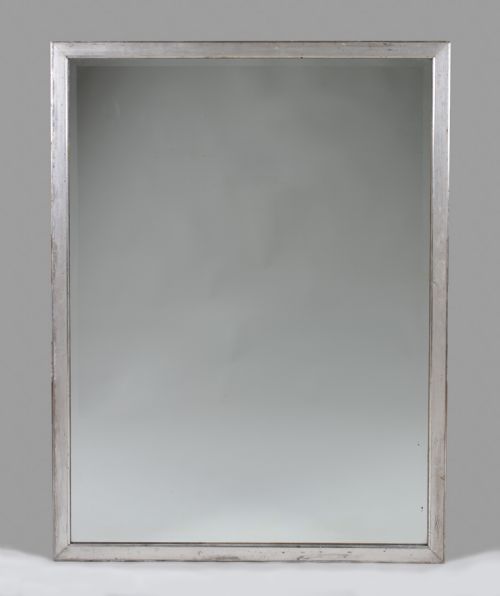 Large French Silvered Overmantle Mirror