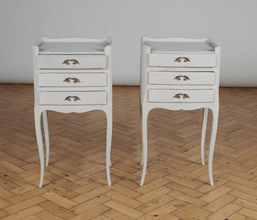 Pair of French Painted Bedside Cabinets/ Tables