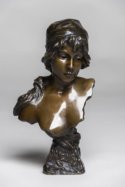 French Art Nouveau Bronze Sculpture by E.villanis