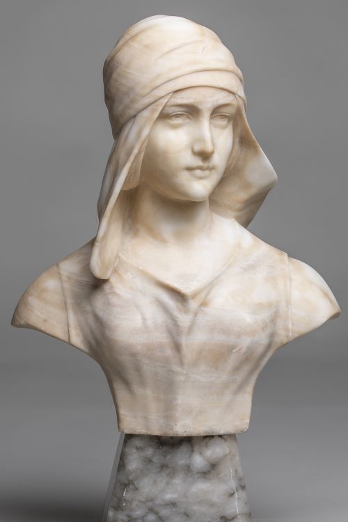 Italian Carved Alabaster Sculpture of a Female