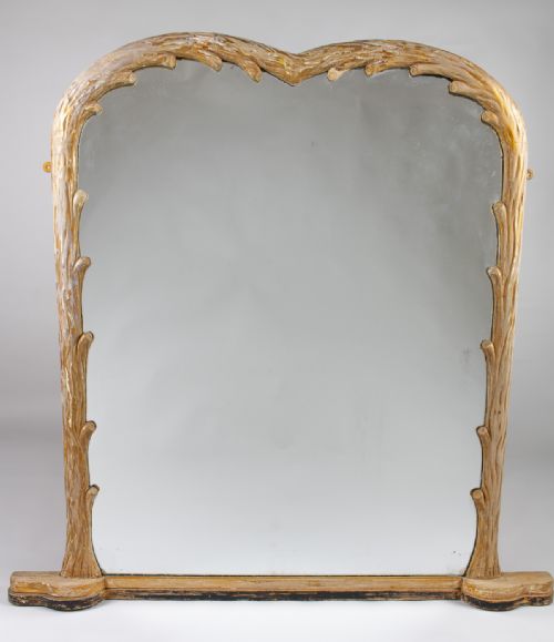 19th Century English Victorian Carved Wood Overmantle Mirror