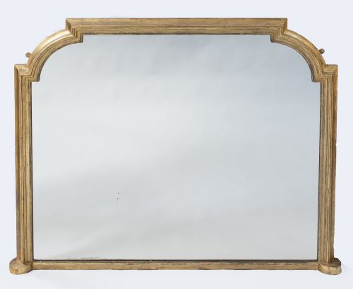 English Victorian Gilt Large Overmantle Mirror