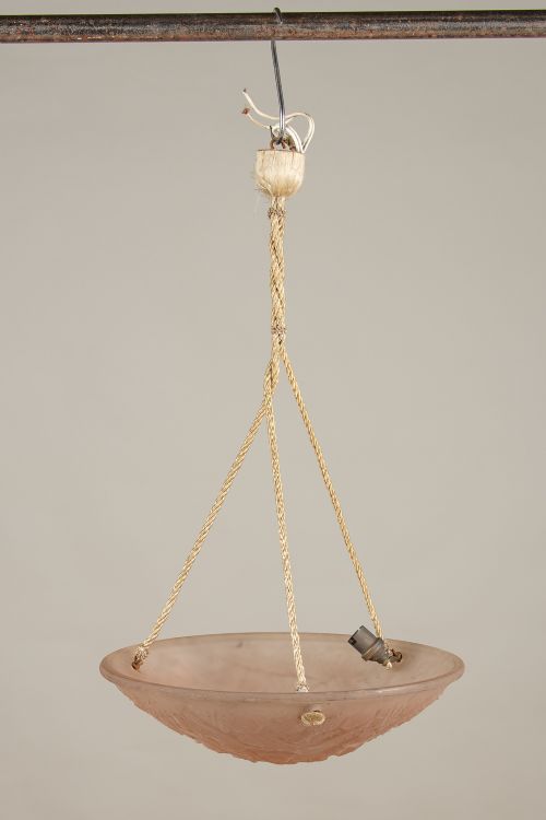 French Art Deco Glass Hanging Light