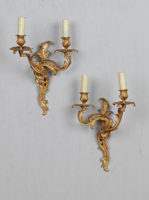 Pair of French Bronze Wall Sconces