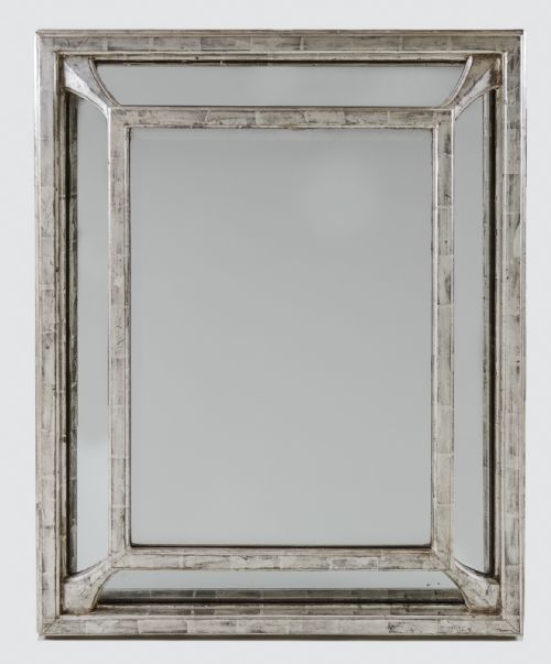 A 19th Century Large French Silvered Cushion Overmantle Mirror