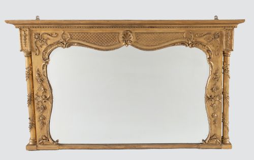19th Century English Victorian Gilt Overmantle Mirror