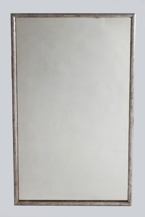 French Large Silvered Overmantle Mirror