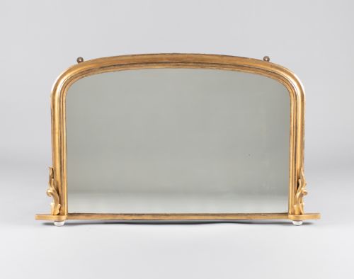 19th Century English Victorian Gilt Overmantle Mirror.