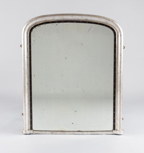 English Victorian Silvered Overmantle Mirror
