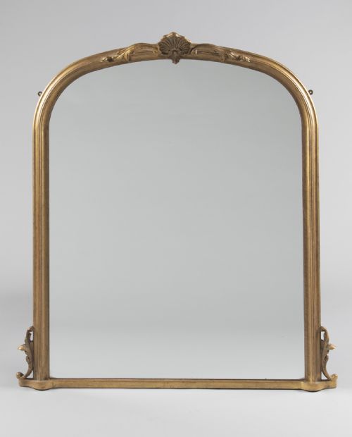A Large English Victorian Gilt Overmantle Mirror
