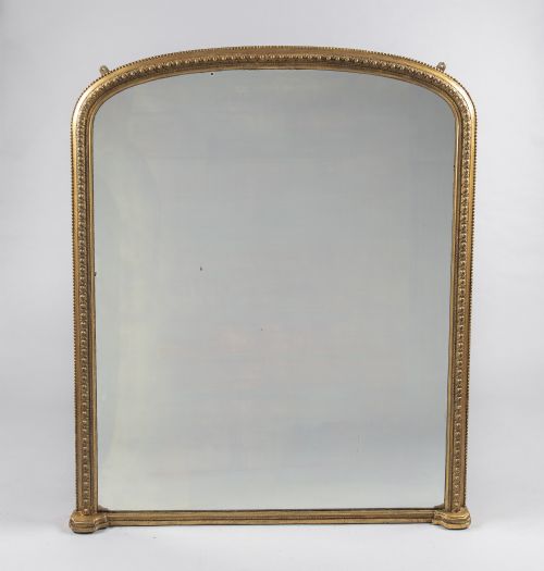 A Large 19th Century English Victorian Overmantle Mirror.
