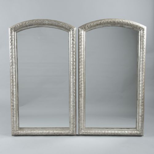 A Fabulous Pair of 19th Century French Silvered Overmantle/ Wall Mirrors