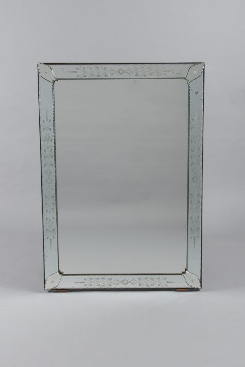 A Large Italian Venetian Overmantle Mirror.