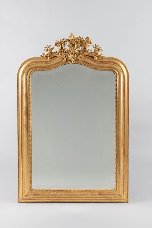 Large 19th Century French Gilt Overmantle Mirror