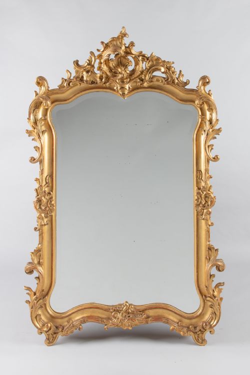 A Wonderful Large 19th Century French Gilt Overmantle Mirror