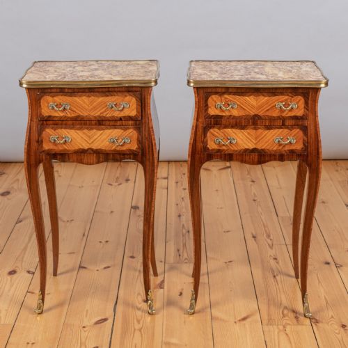Pair of Lovely French Walnut and Kingwood Bedside Cabinets