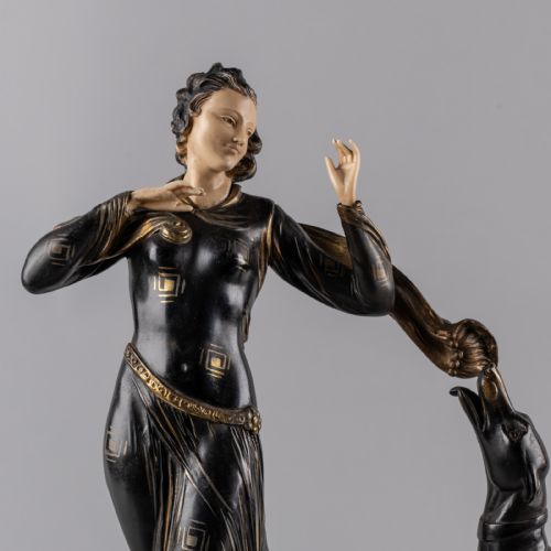 fig 3. A Stunning French Art deco Spelter And Ivorine Sculpture By Menneville And Rochard