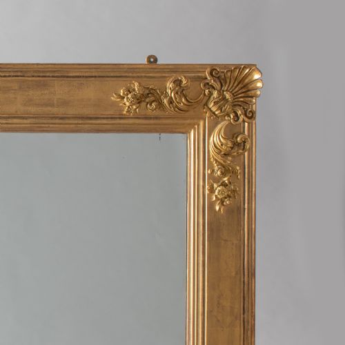 LARGE ENGLISH VICTORIAN GILT OVERMANTLE MIRROR - ADDITIONAL PHOTO 1