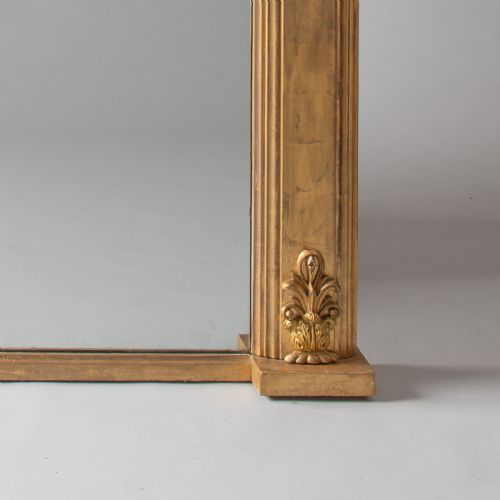 LARGE ENGLISH VICTORIAN GILT OVERMANTLE MIRROR - ADDITIONAL PHOTO 3