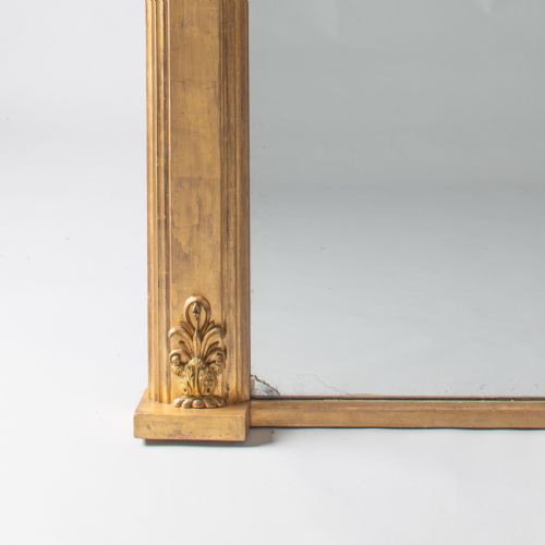 LARGE ENGLISH VICTORIAN GILT OVERMANTLE MIRROR - ADDITIONAL PHOTO 4