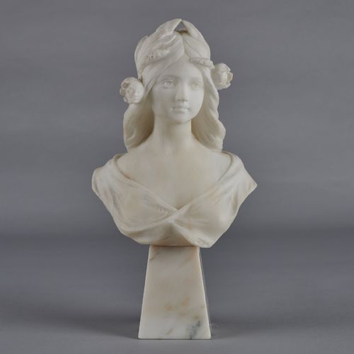 Stunning Italian Carved Marble Sculpture, Signed Carly