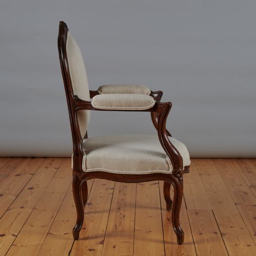 PAIR OF FRENCH LOUIS XV STYLE WALNUT ARMCHAIRS - ADDITIONAL PHOTO 6