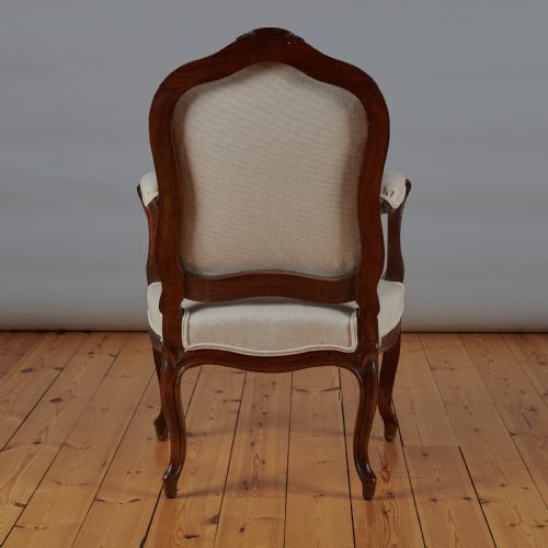 PAIR OF FRENCH LOUIS XV STYLE WALNUT ARMCHAIRS - ADDITIONAL PHOTO 7