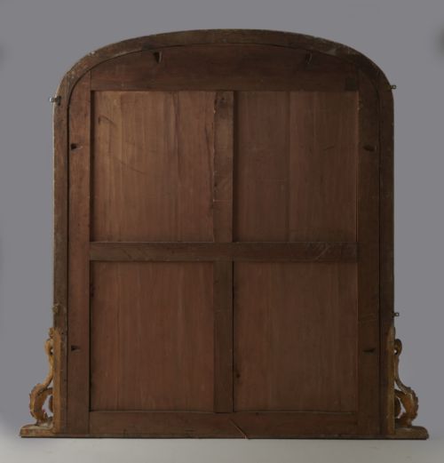 STUNNING LARGE ENGLISH VICTORIAN GILT ARCHTOP OVERMANTLE MIRROR - ADDITIONAL PHOTO 5