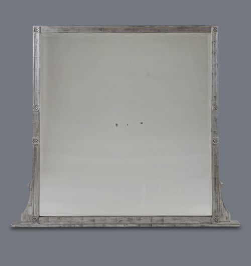 Stunning English Art Deco Silvered Overmantle Mirror