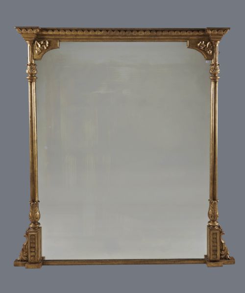 Stunning Large English Victorian Gilt Overmantle Mirror